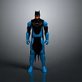 3D Detailed Batman Costume Figure In Blue And Black Standing Pose