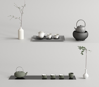 New Chinese Tea Set Teapot Tea Set 3d model