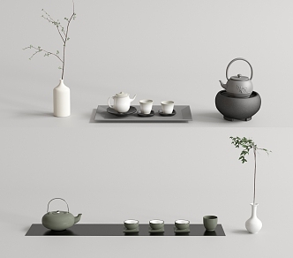 New Chinese Tea Set Teapot Tea Set 3d model