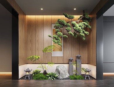 New Chinese Style Indoor Landscape Landscaping Landscape Setches Indoor Landscape Indoor Landscape Bryophytes Plant Pile 3d model