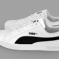 PUMA White Casual Shoes With Black Logo And Classic Stylish Design