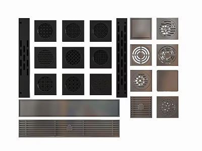 Bathroom Accessories Various Drain Grates With Modern Design And Stainless Steel Covers 3d model