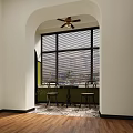 Elegant Villa Balcony With Green Plants Wooden Chairs And Woven Decorations
