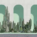 Modern Cactus Pin Small View 3d model