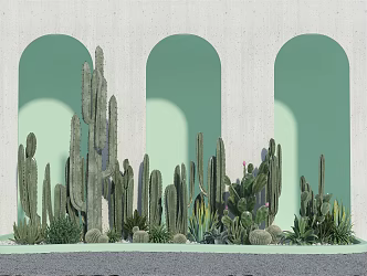 Modern Cactus Pin Small View 3d model