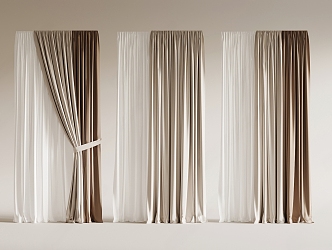 Modern Curtain Cloth Curtain Gauze Curtain 3d model