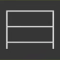 Silver Metal Three Tier Shelving Unit With Modern Minimalist Design For Storage