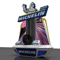 Michelin Display Stand Featuring Waving Michelin Man And Race Track Design