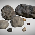 Riverside Stone Rock Stone Reef Boulder Cartoon Stone 3d model