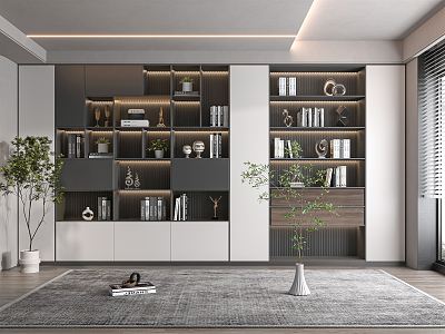 Modern bookcase 3d model