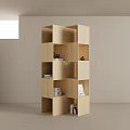 Modern Wooden Bookcase With Multiple Compartments For Books And Decor In Bright Room