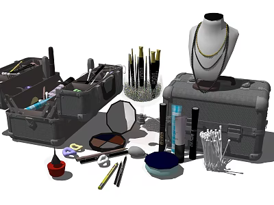 Modern Cosmetics Beauty Supplies Cosmetic Supplies Dressing Supplies Cosmetic Bag Cosmetic Case 3d model