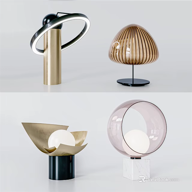 Stylish Modern Table Lamps With Unique Designs And Various Creative Shapes 3d model