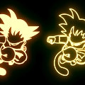 Neon Dragon Ball Monkey King Saiyan Lights Decorative Lights Wall Lights Restaurant Lights Trendy Play Decorative Figures Styling Lights Lights Lights 3d model