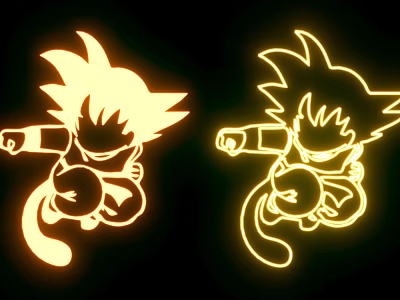 Decorative Lights with Yellow Glow Anime Cartoon Character Silhouette Wall Decor Design 3d model