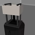 Modern Table Lamp With Square White Shade And Black Circular Base