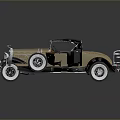 Vintage Classic Car With Brown Black Exterior Convertible Top And White Wall Wheels
