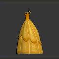 Man In Yellow Dress 3D Model With Long Sleeves And Ruffled Skirt Design