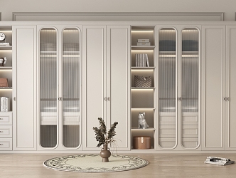 Cream wardrobe French wardrobe 3d model