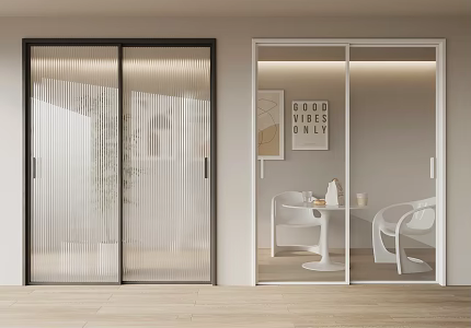 Folding door wooden folding door sliding door sliding door sliding door multi-link door 3d model