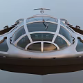 Sleek Modern Wooden Boat With Nautical Design Large Windows And Streamlined Structure 3d model