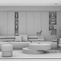 Modern sofa coffee table combination 3d model