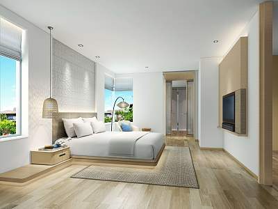 Modern Rooms Homestay Hotel Rooms 3d model