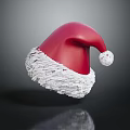 Red Festive Christmas Hat With White Furry Trim And Pom Pom Design