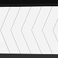 Modern Minimalist Accent Wall with White Arrow Shaped LED Strip Lights and Black Background