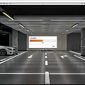 Modern Indoor Parking Garage With Clear Parking Lines Bright Lights And Parked Car