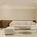 Modern Living And Dining Room Interior With White Sofa Coffee Table Bar Counter And Stools