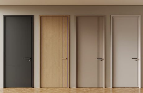 Single-door interior door 3d model