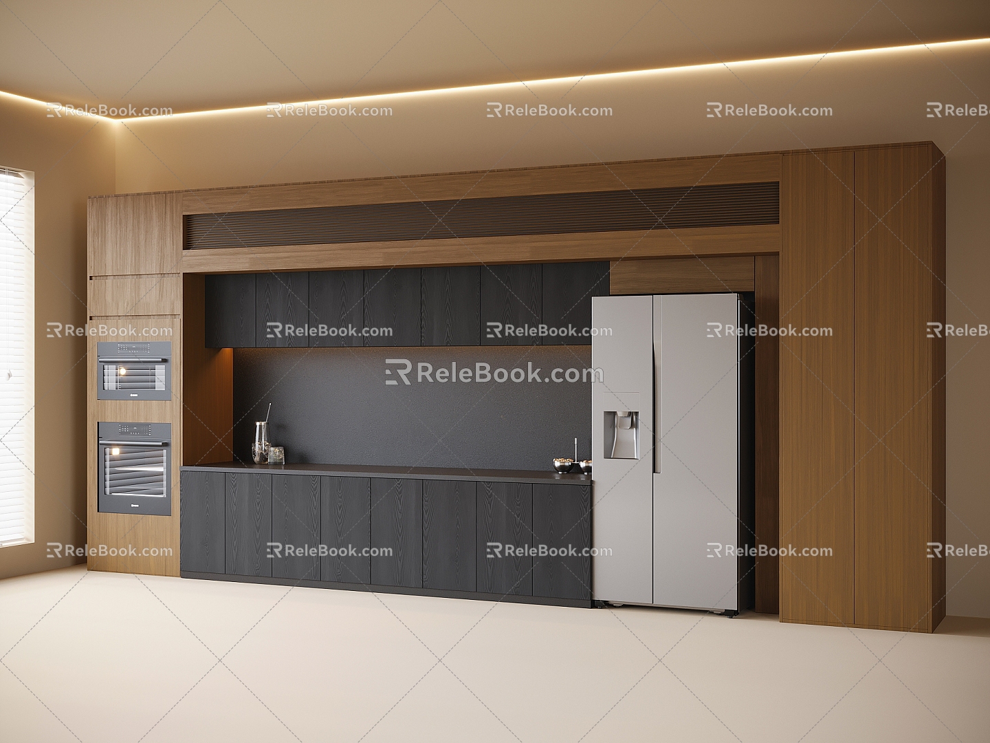 Modern Sideboard Cabinet Cabinet Refrigerator Cabinet 3d model