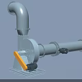 Heavy Duty Industrial Equipment With Curved Pipe Electric Motor Yellow Component And Metal Base