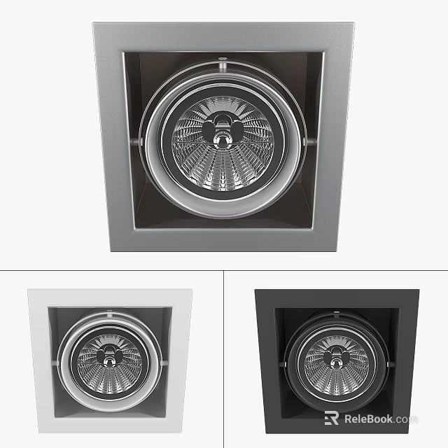 Modern Recessed Downlights With Sleek Square Design And Multiple Color Options 3d model