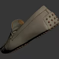 Minimalist Beige Leather Loafer Shoes With Classic Stitching And Comfortable Rubber Sole