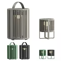 Stylish Modern Outdoor Lights Featuring Striped Patterns Portable Handles And Green Black Gray Colors