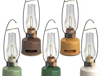 Colorful Headphone Speakers Featuring Glass Shade And Metal Stand In Multiple Colors 3d model