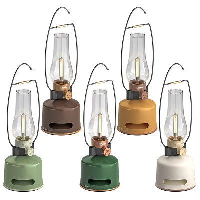 Colorful Headphone Speakers Featuring Glass Shade And Metal Stand In Multiple Colors 3d model