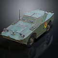 Green Armored Military Vehicle With Antenna Badge And Heavy Duty Wheels