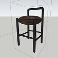 Contemporary Bar Stools With Black Frame And Brown Upholstered Seats For Modern Kitchen