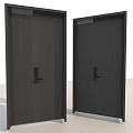 Modern Black Security Doors Featuring Vertical Stripe Design Double Stylish Look 3d model
