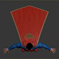 A Man in Blue Superman Suit With Red Cape S Symbol and Red Boots