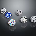 Diverse Patterned Soccer Balls As Essential Sports Equipment For Training And Matches