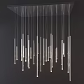 Modern Slender Pendant Lights With Illuminated Metal Rods Hanging Interior Design
