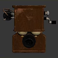 Vintage Retro Electronic Telephone Device With Wooden Body And Brass Components