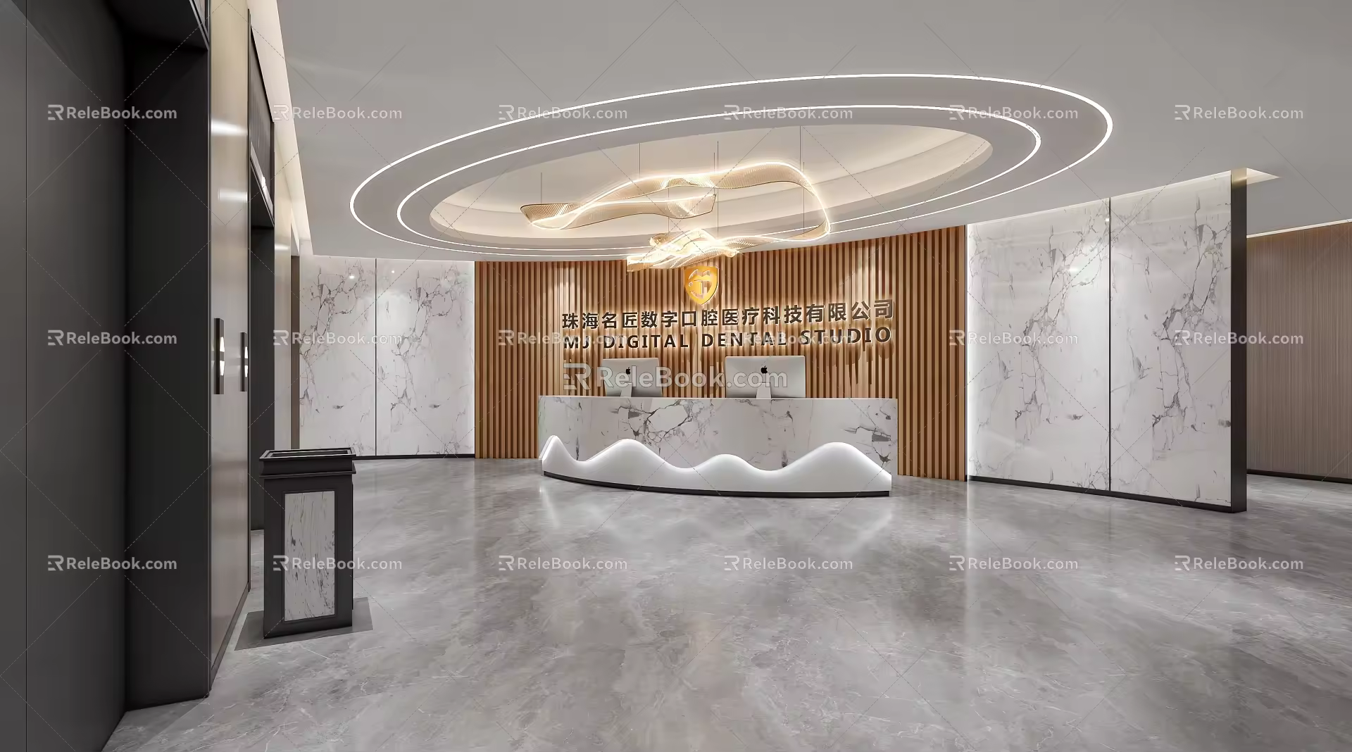 Modern Front Desk 3d model