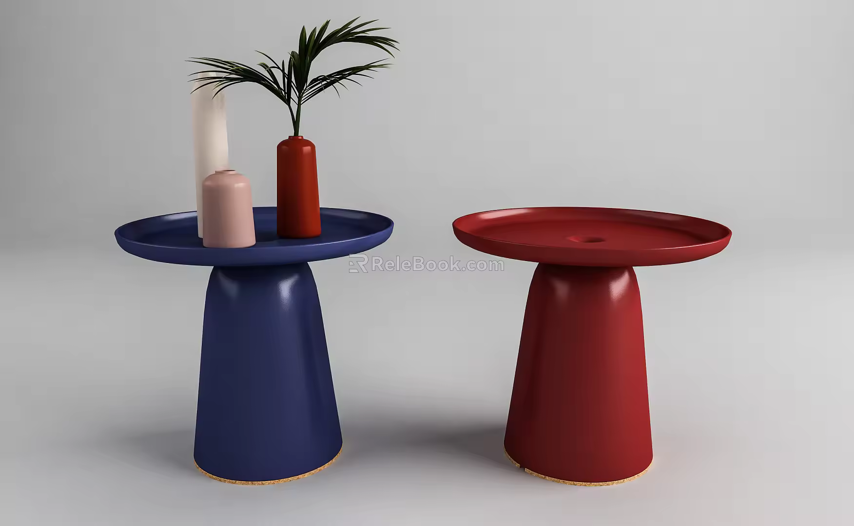 Nordic round table made of coffee table 3d model