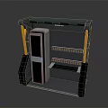 Tactical Weapon Storage Rack With Black Frame Yellow Supports And Multiple Slots 3d model
