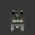 Military Vehicle With Camouflage Paint Top Mounted Equipment Antennas Sturdy Bumper And Headlights